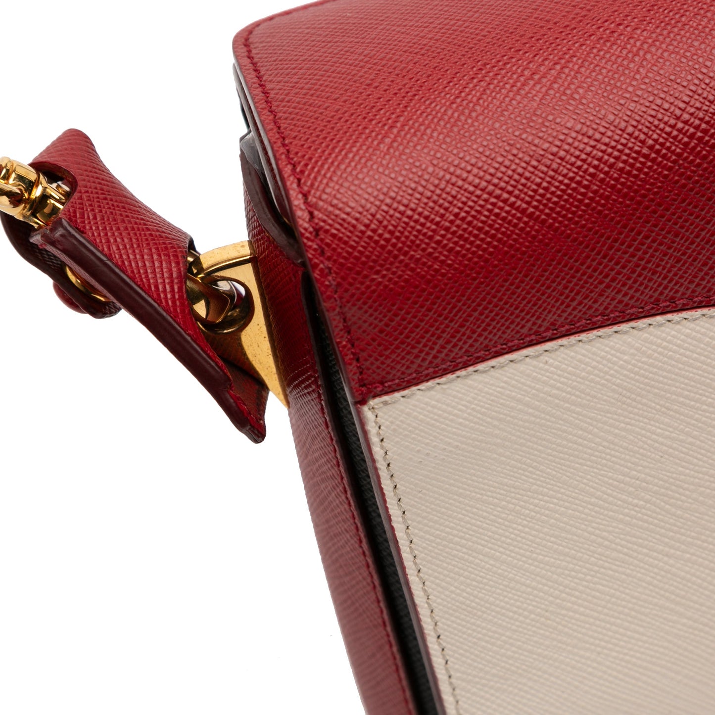 Prada Bicolor Saffiano Turnlock Satchel
