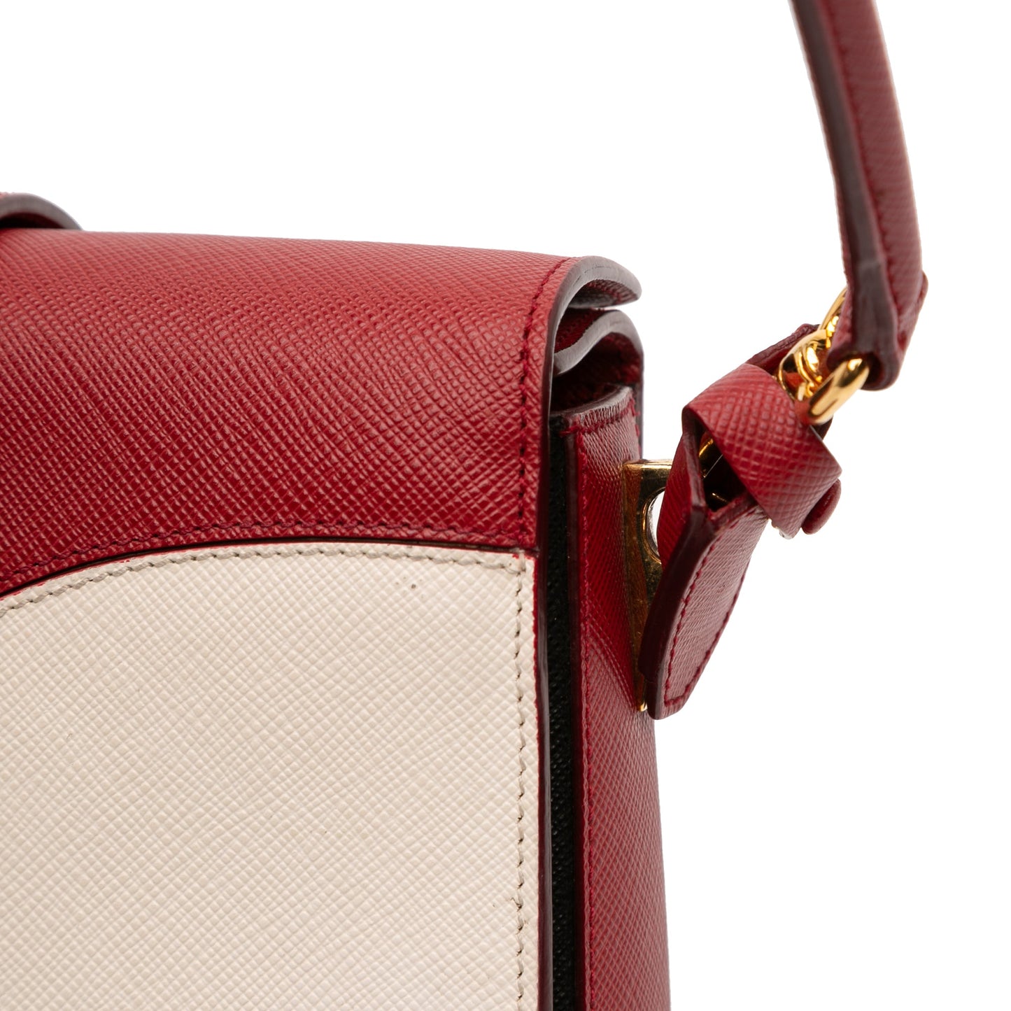 Prada Bicolor Saffiano Turnlock Satchel