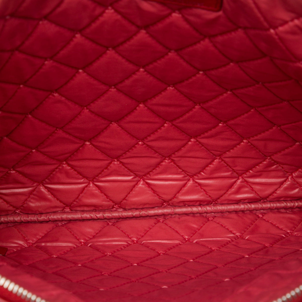 Chanel Large Quilted Lambskin O Case Clutch — Red
