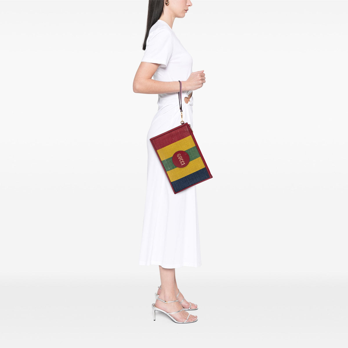 Gucci Baiadera Canvas Striped Clutch