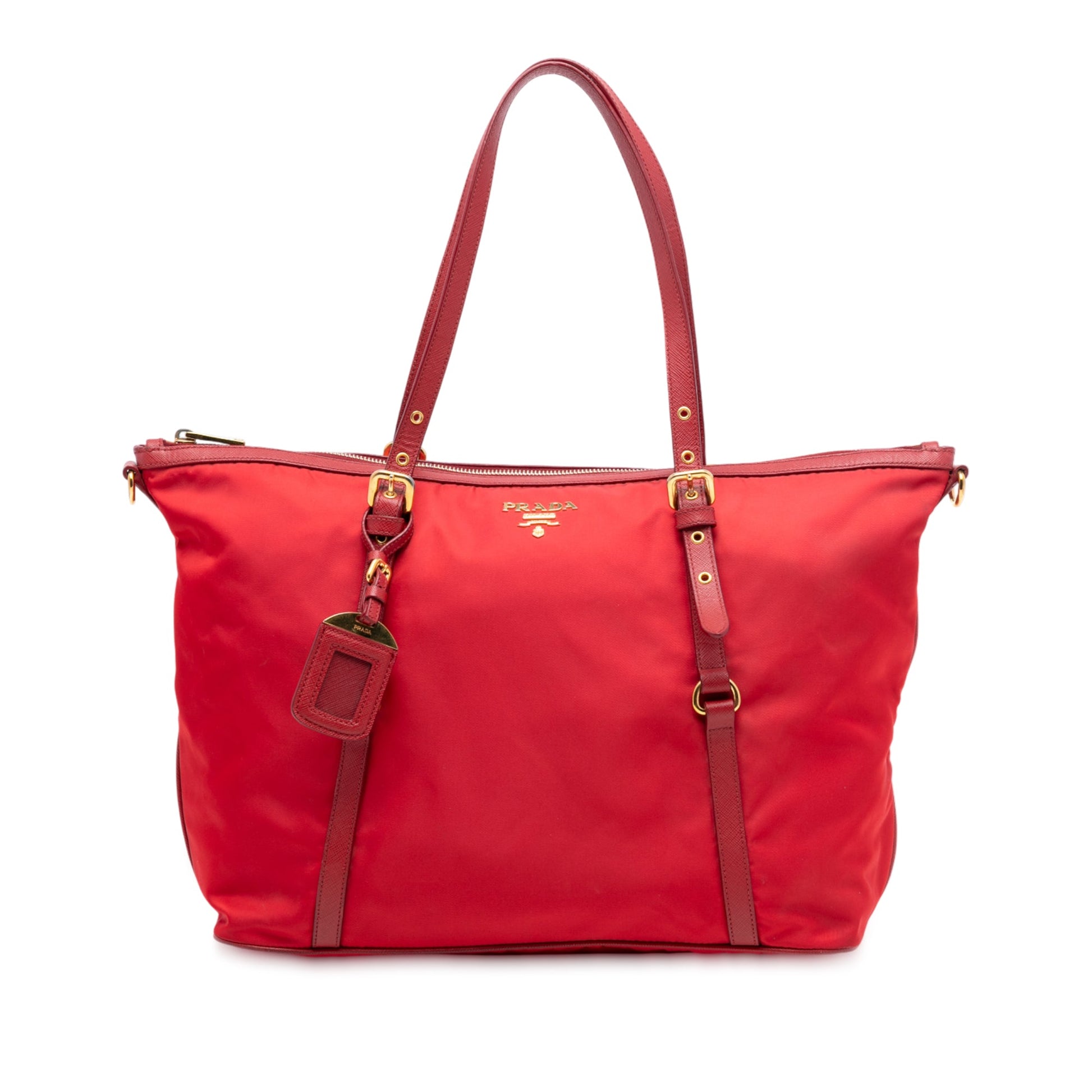 Prada Saffiano Trimmed Tessuto Satchel