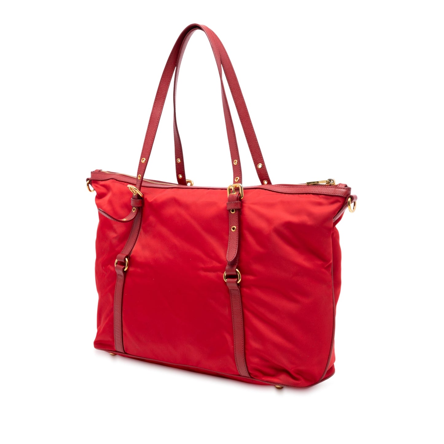 Prada Saffiano Trimmed Tessuto Satchel