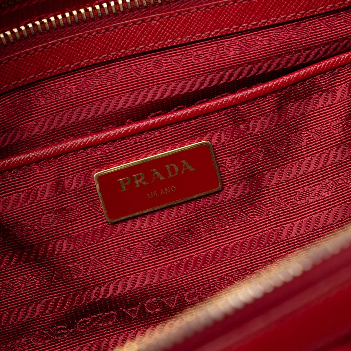 Prada Saffiano Trimmed Tessuto Satchel