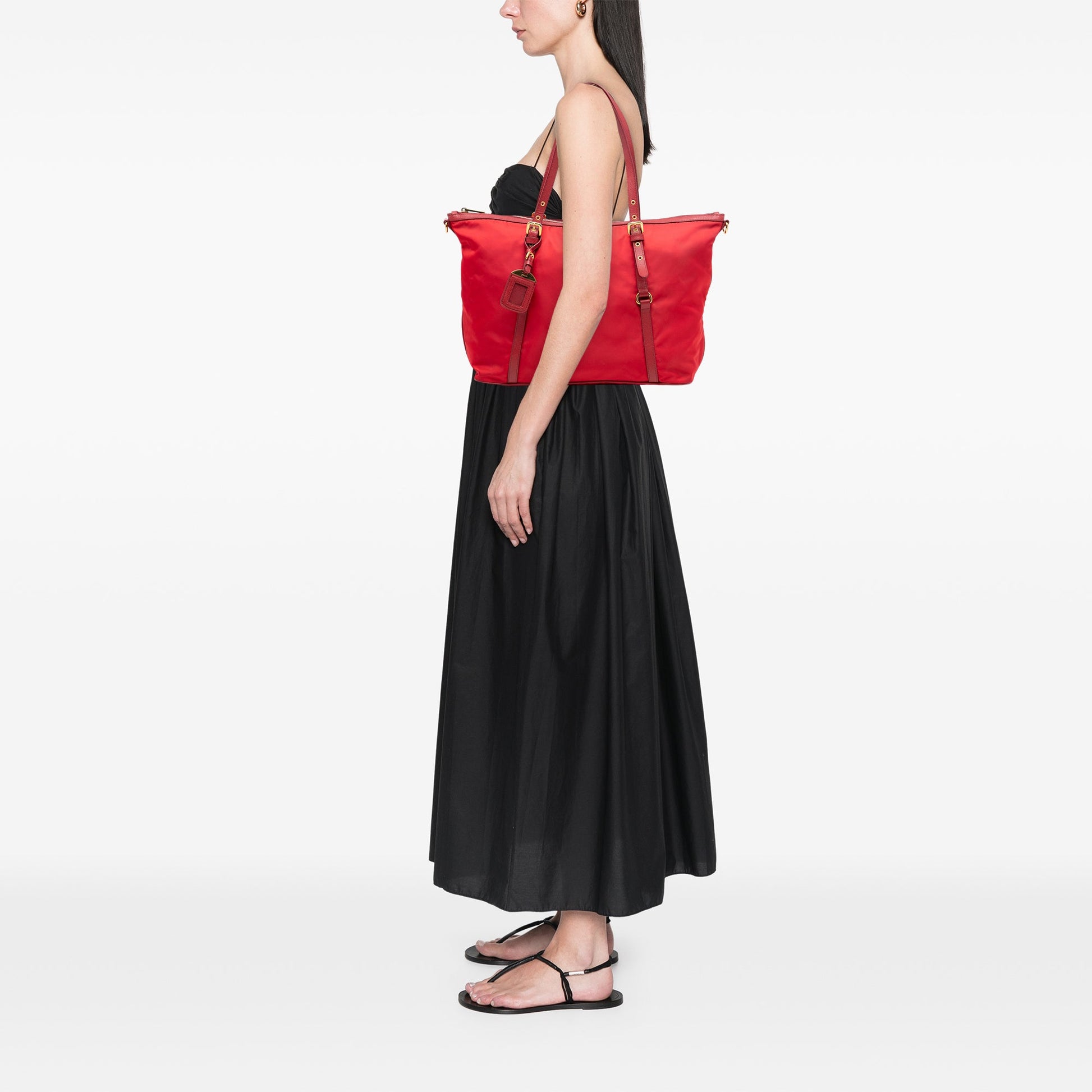 Prada Saffiano Trimmed Tessuto Satchel