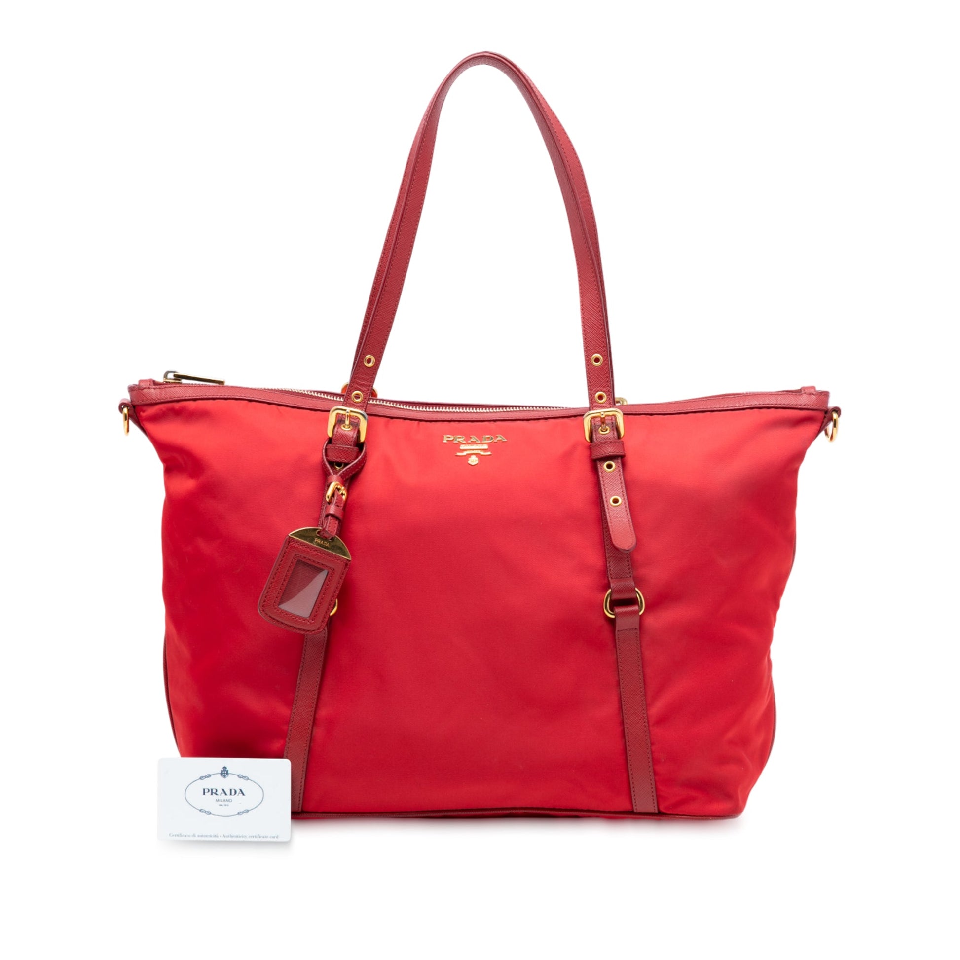Prada Saffiano Trimmed Tessuto Satchel