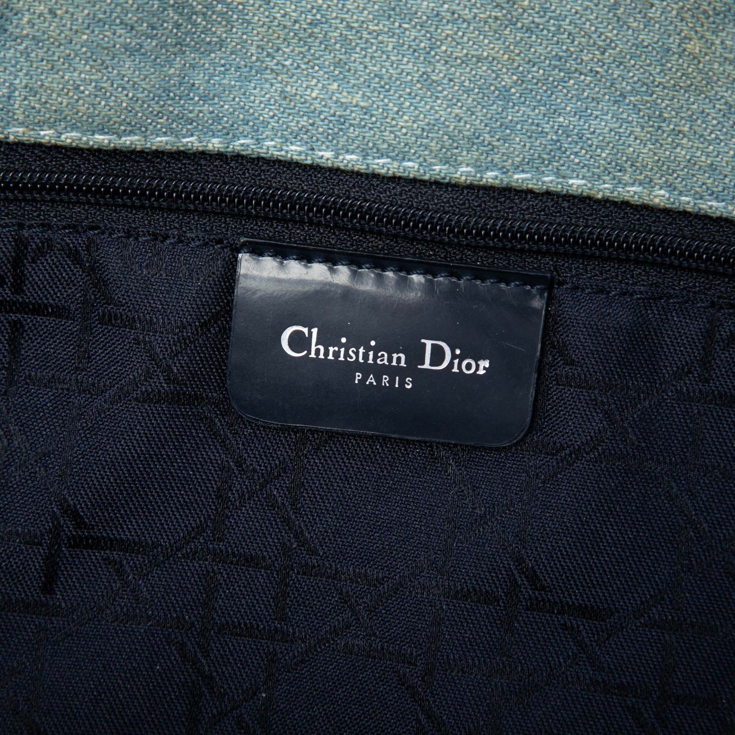 Dior Large Denim Cannage Acrylic Handles Lady Dior
