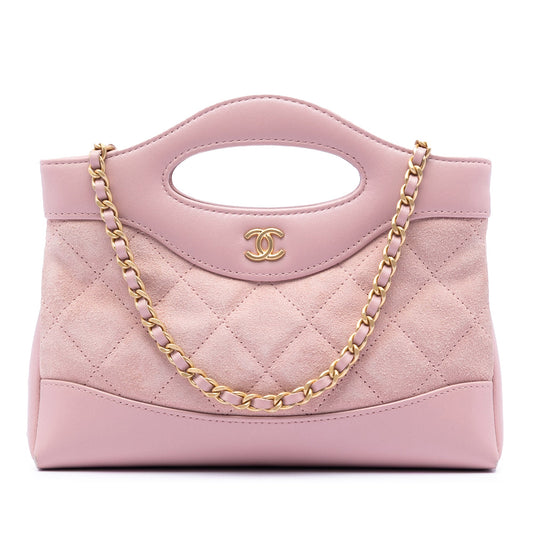 Mini CC Quilted Suede and Calfskin 31 Shopping Bag