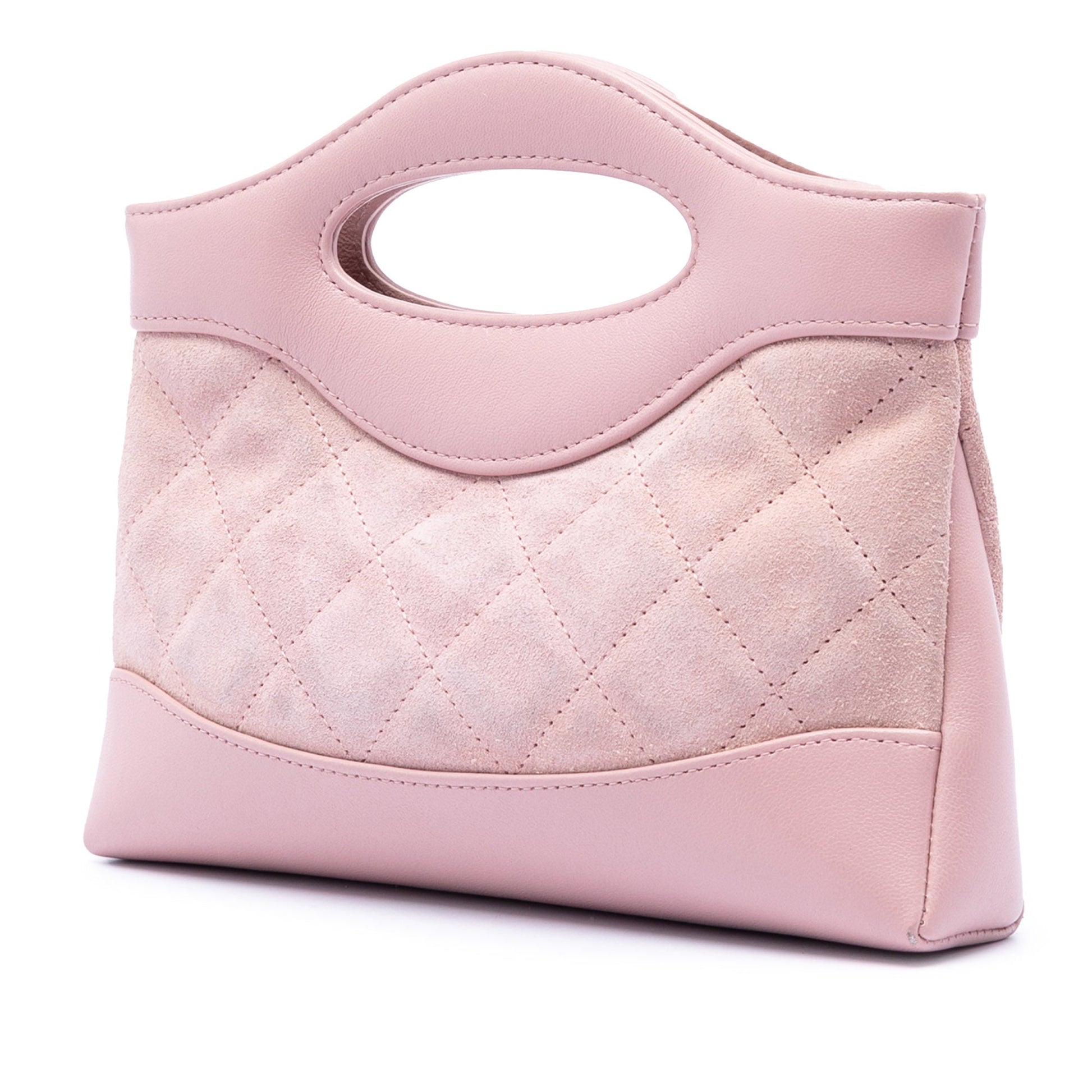 Mini CC Quilted Suede and Calfskin 31 Shopping Bag