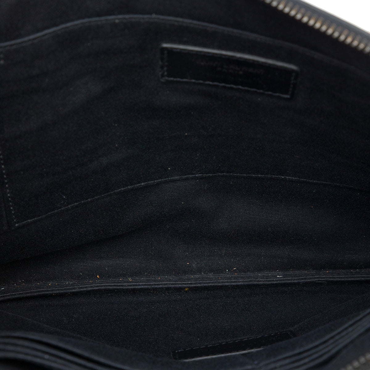 Saint Laurent Croc Embossed Leather Monogram iPad Case — Black