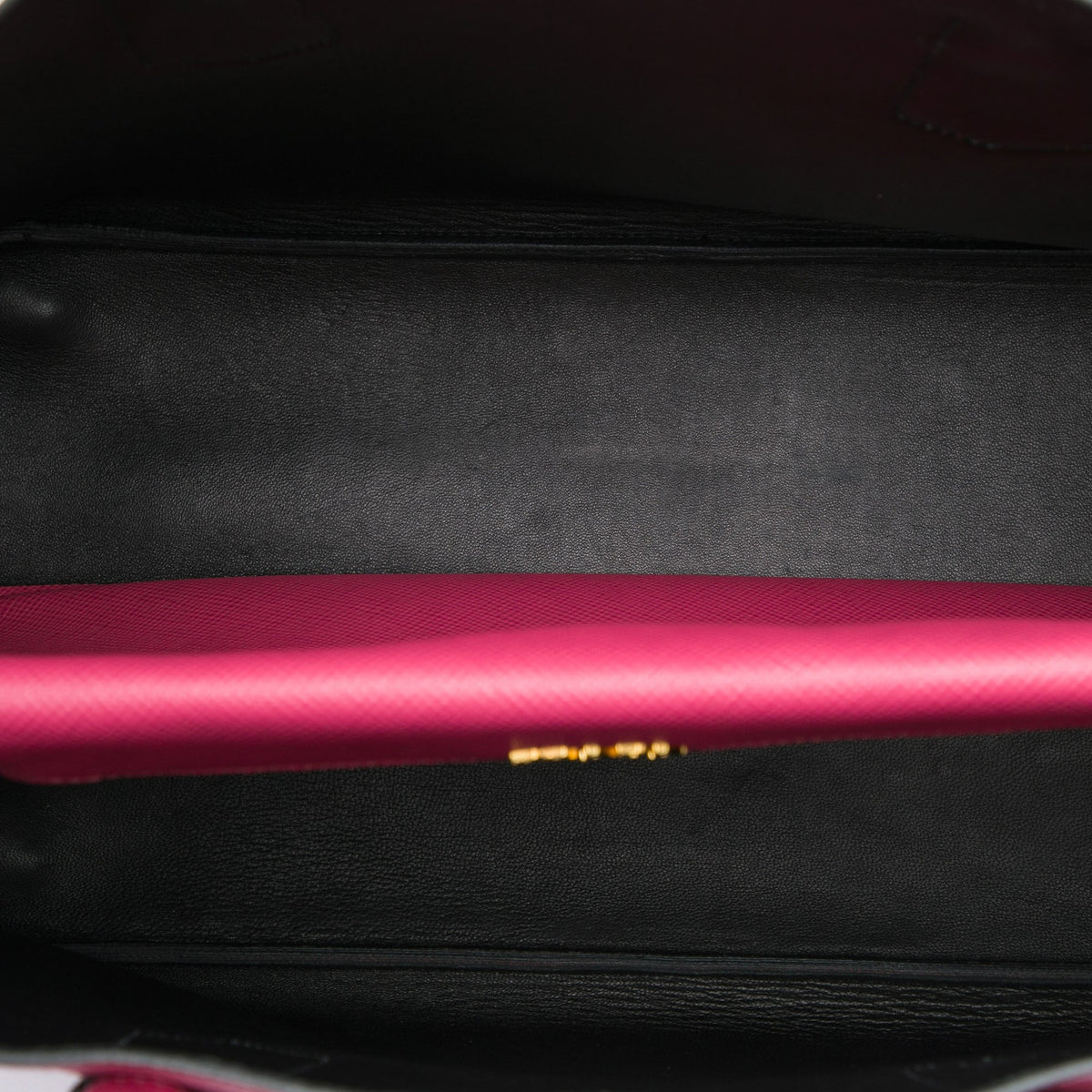 Prada Medium Saffiano Cuir Double Satchel — Pink