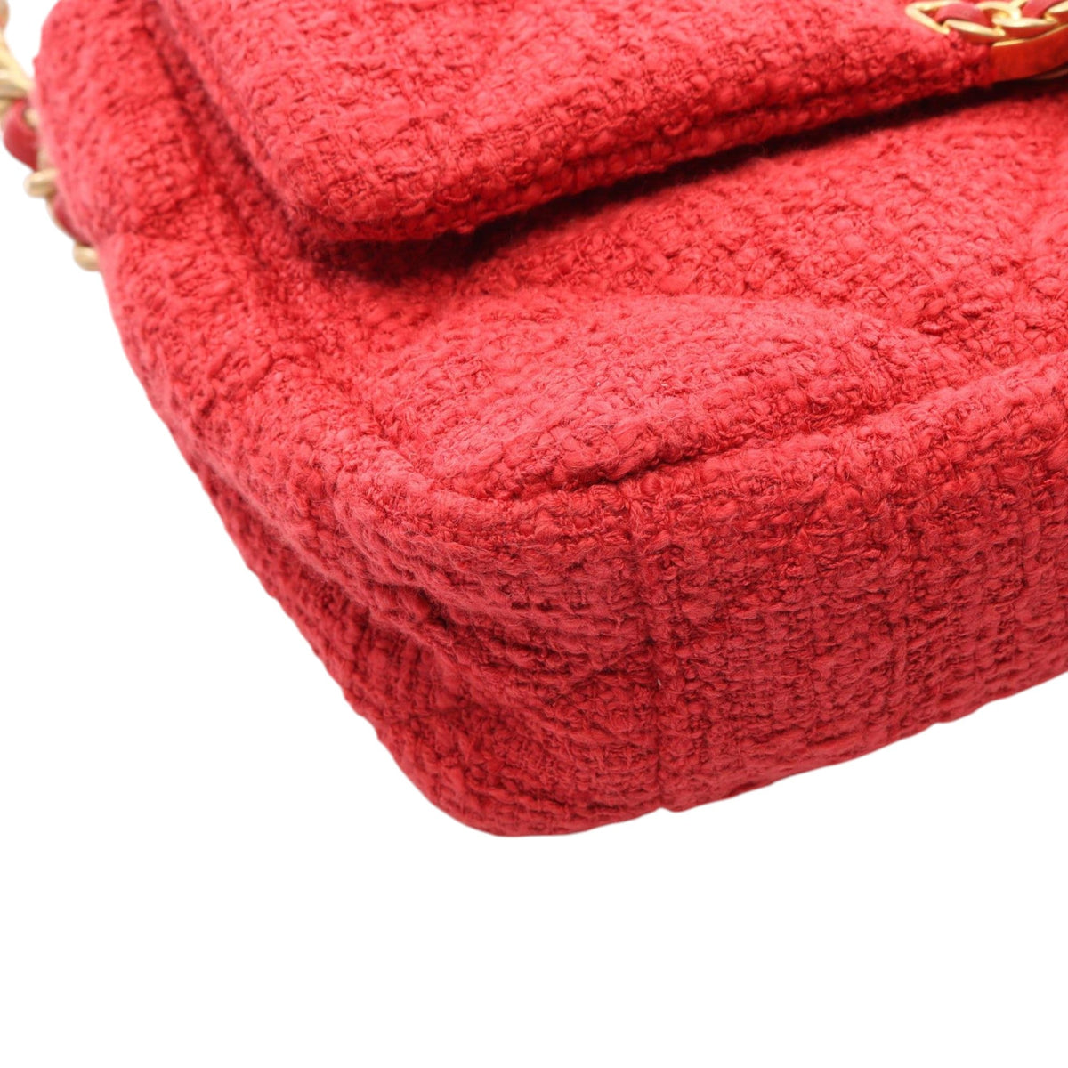 Chanel Medium Tweed 19 Flap — Pink
