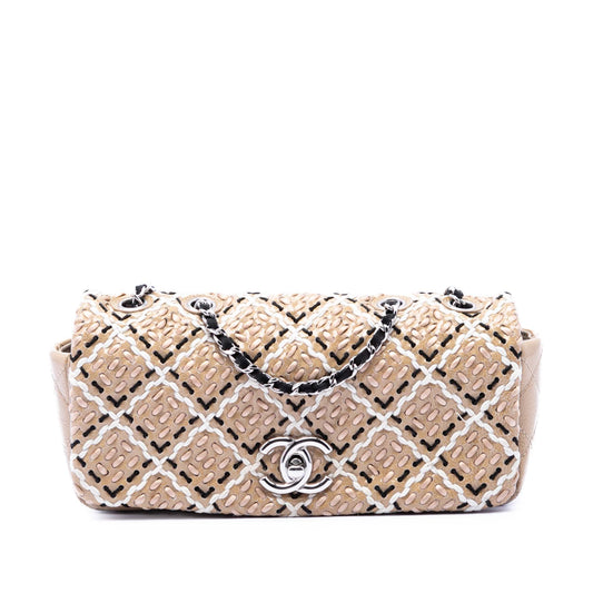 Chanel CC Patent Woven Stitch Full Flap