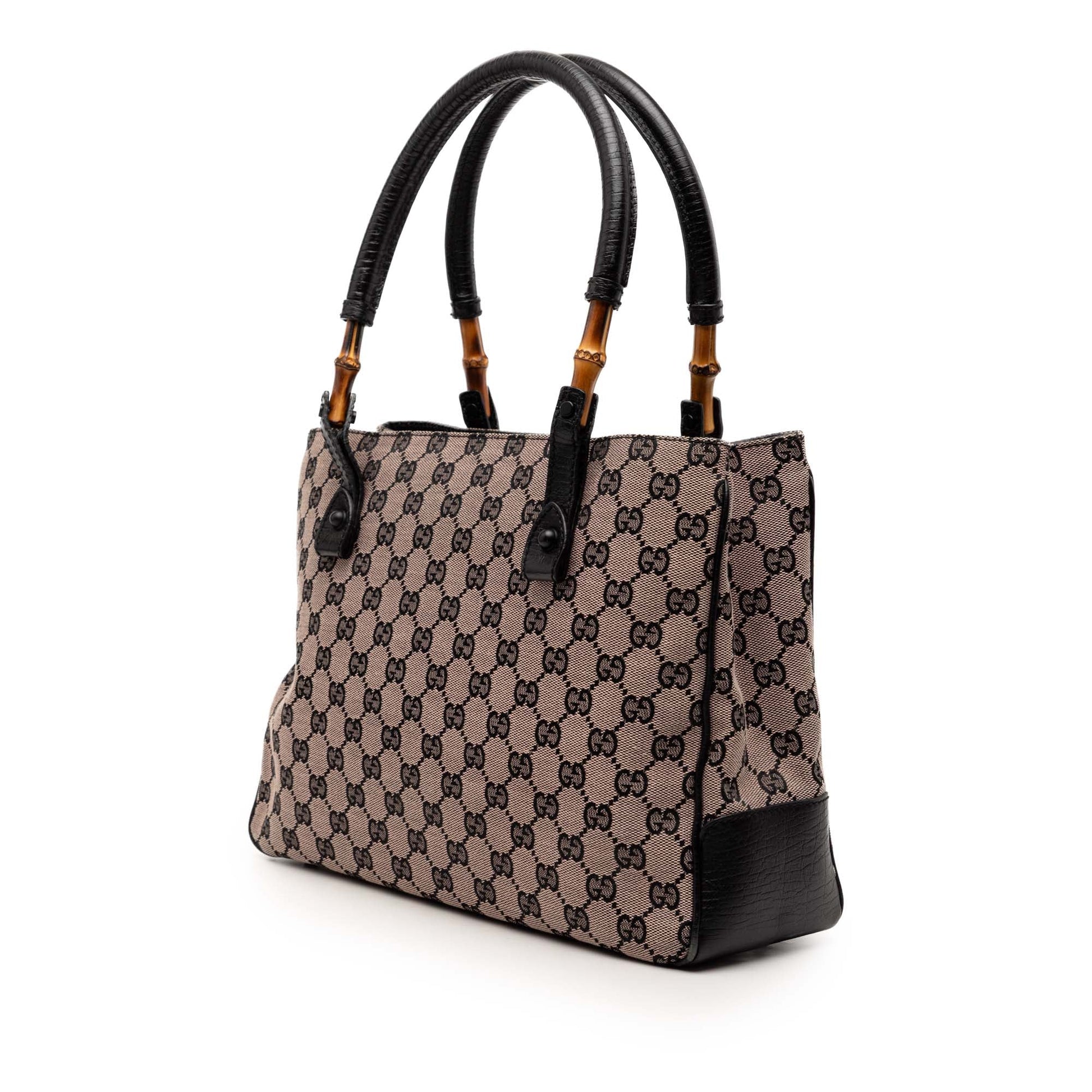 Gucci GG Canvas Bamboo Tote
