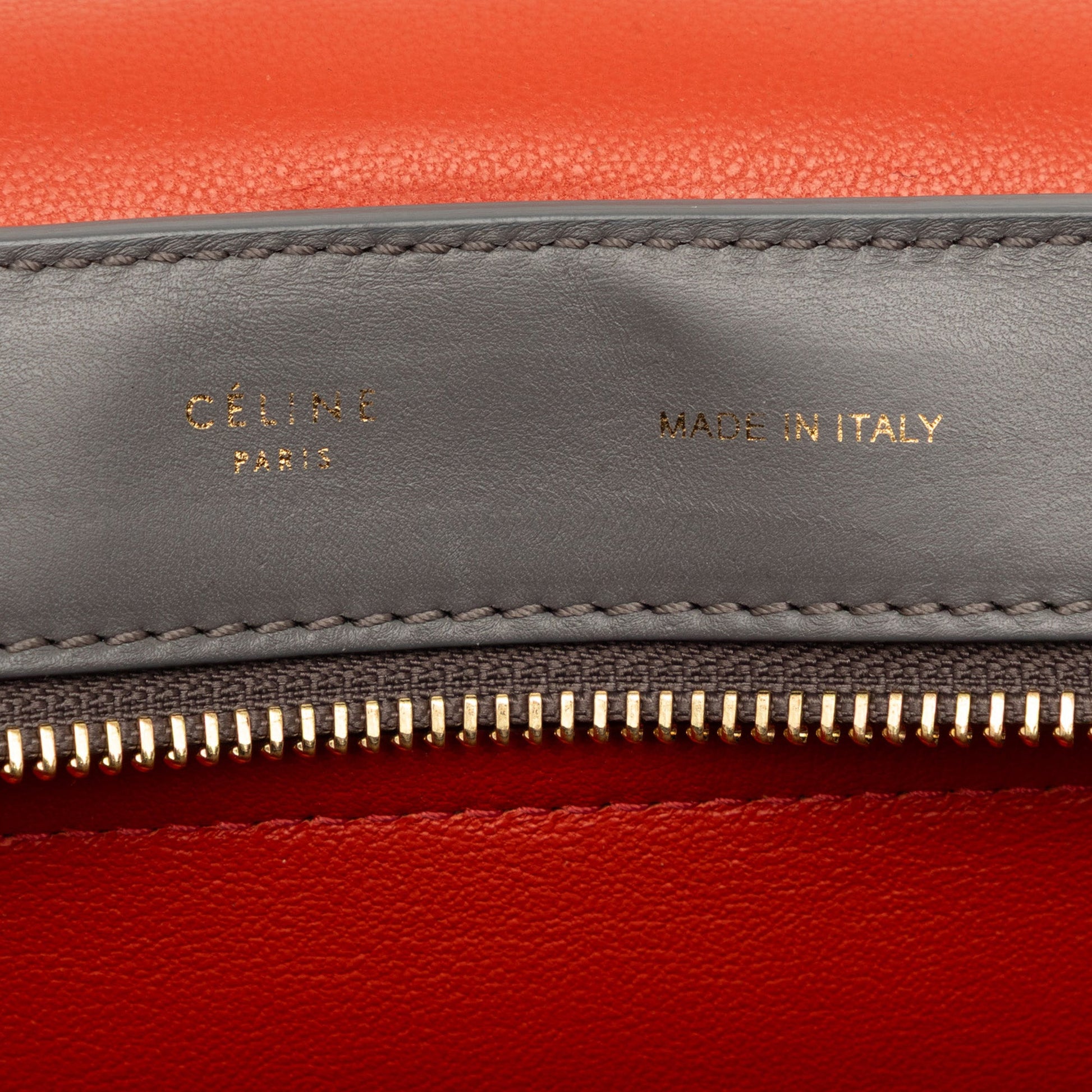 Celine Medium Tricolor Calfskin and Suede Trapeze Satchel