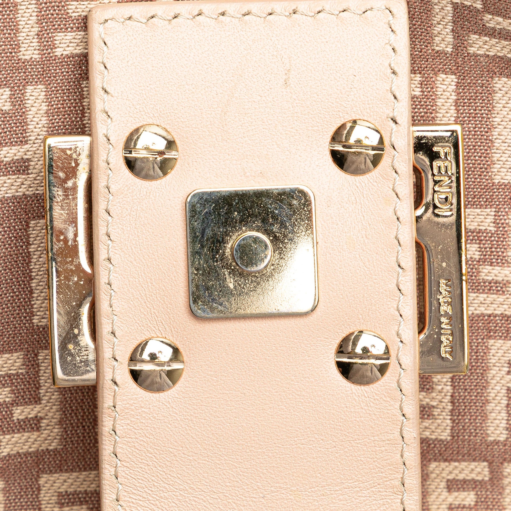 Fendi Zucchino Canvas Shoulder Bag