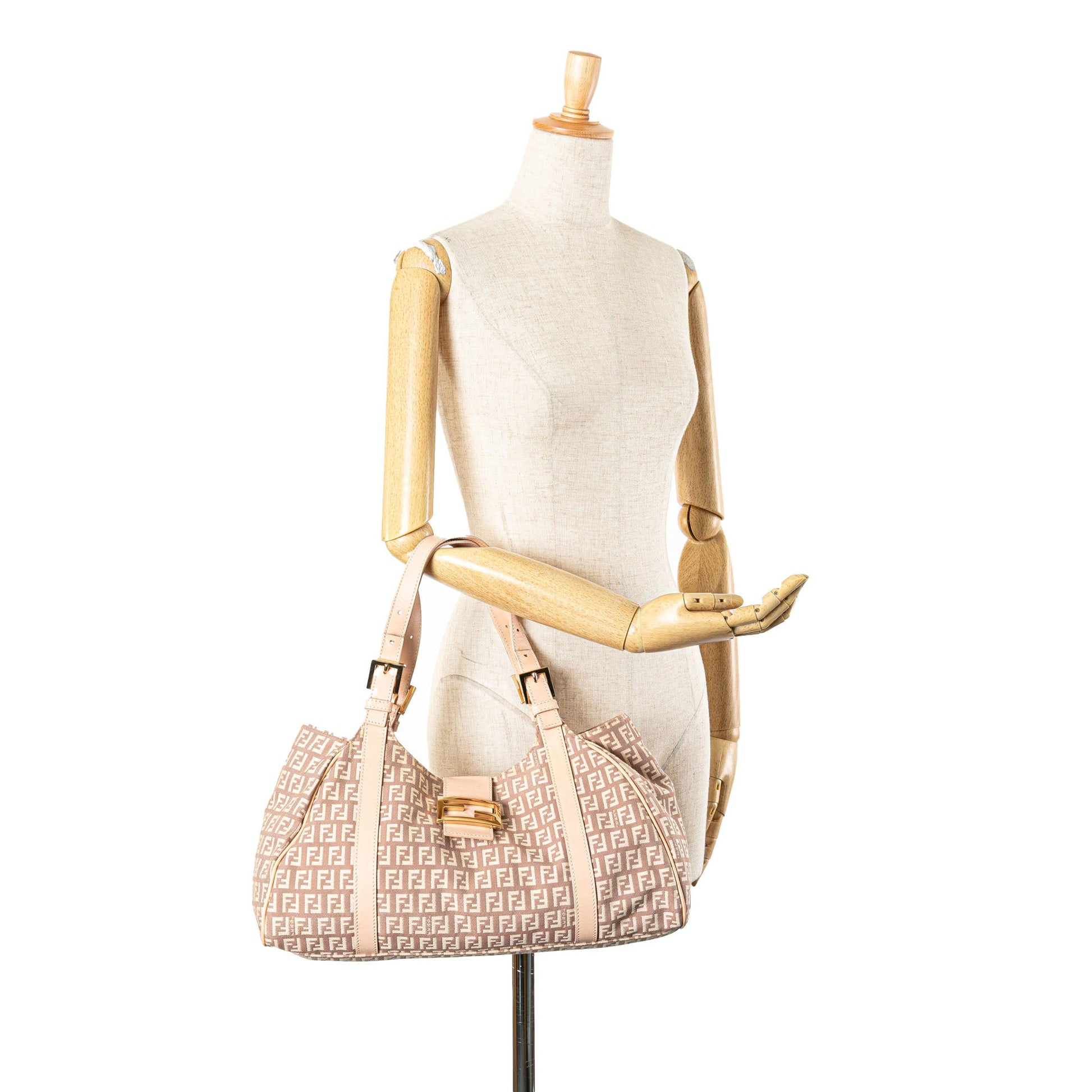 Fendi Zucchino Canvas Shoulder Bag
