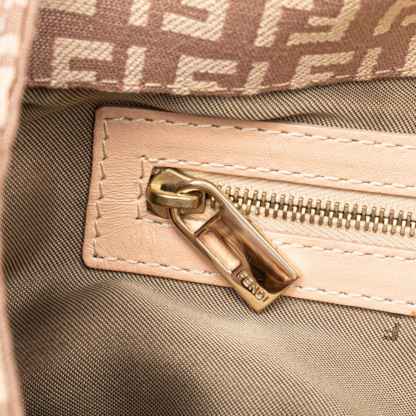 Fendi Zucchino Canvas Shoulder Bag