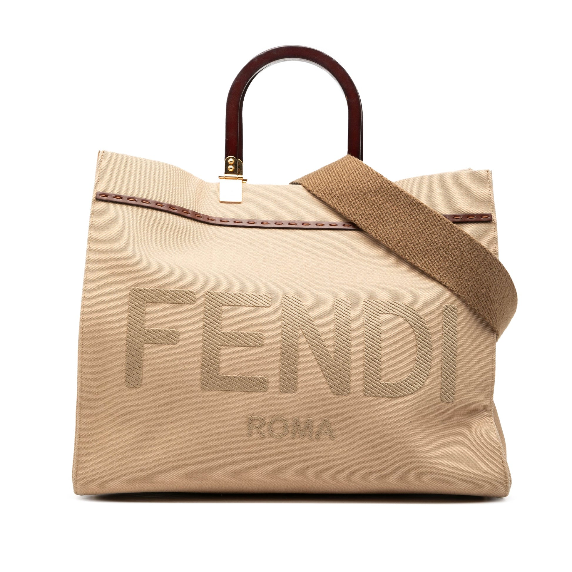 Fendi Medium Canvas Sunshine Shopper Tote