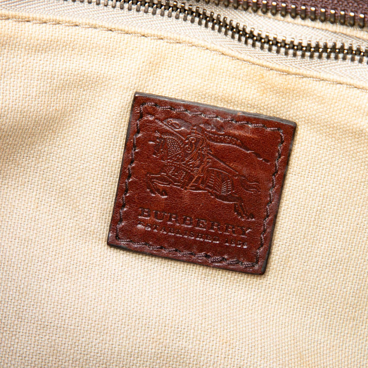 Burberry Mega Check Canvas Lowry Satchel — Beige