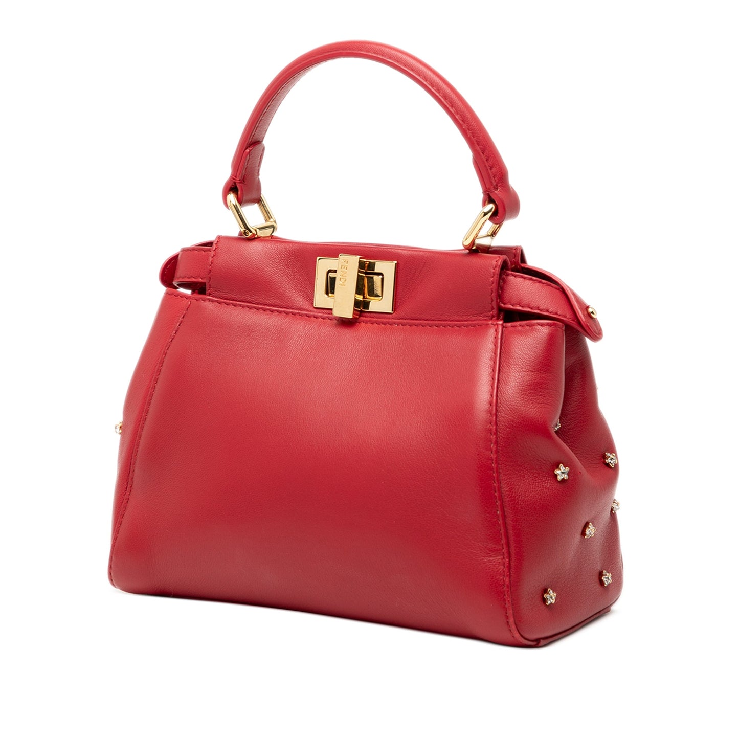 Fendi XS Crystal Star Studded Peekaboo Iconic Satchel