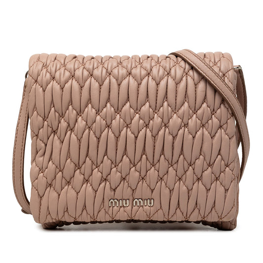 Miu Miu Matelasse Nappa Crystal Chain Satchel