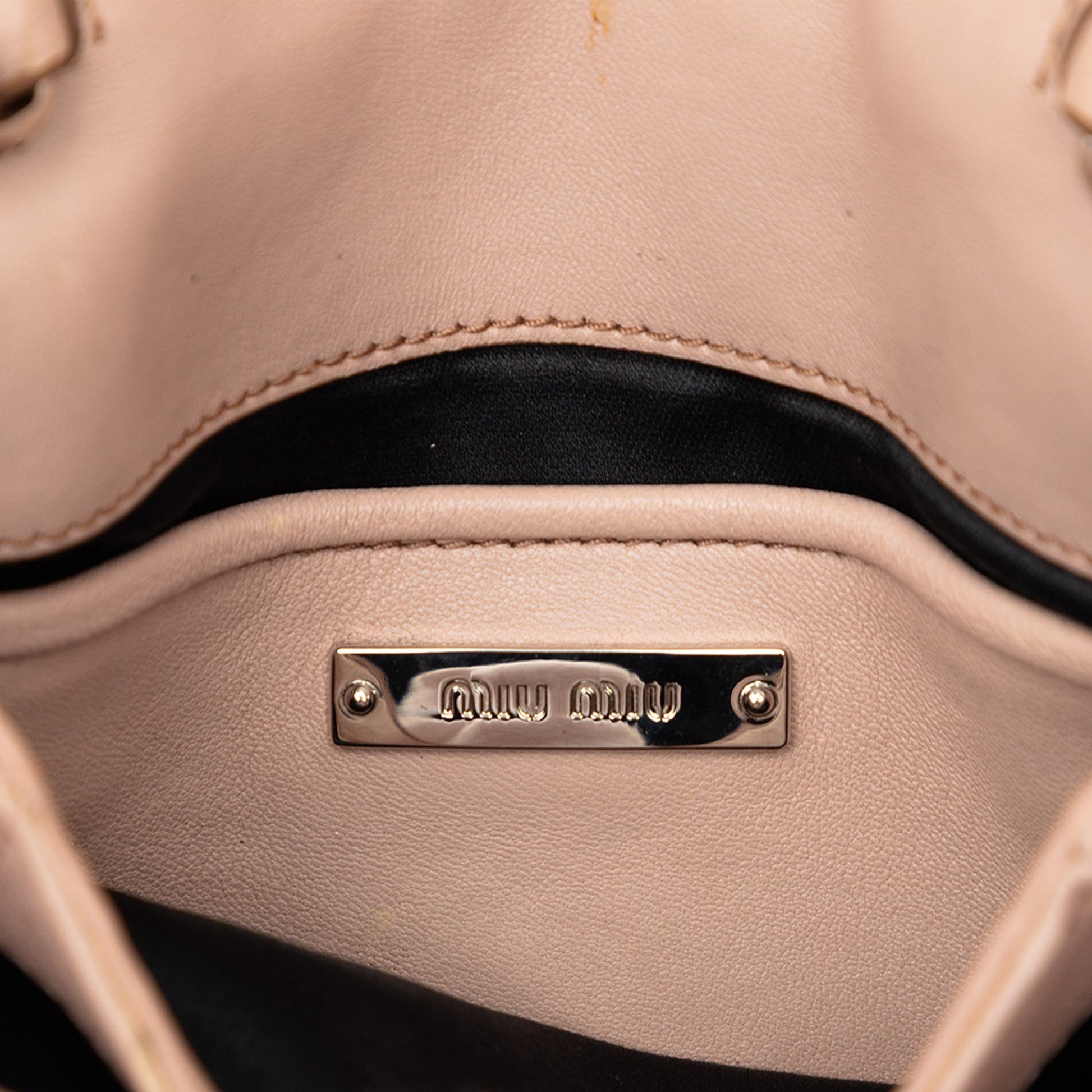 Miu Miu Matelasse Nappa Crystal Chain Satchel