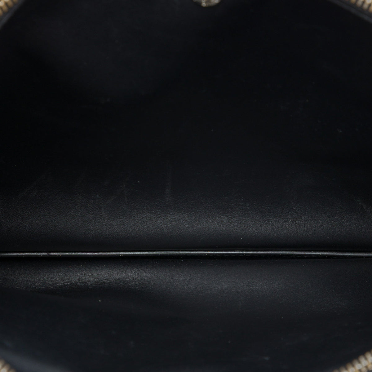 LOEWE Embossed Anagram Calfskin Repeat Double Flat Pouch — Black