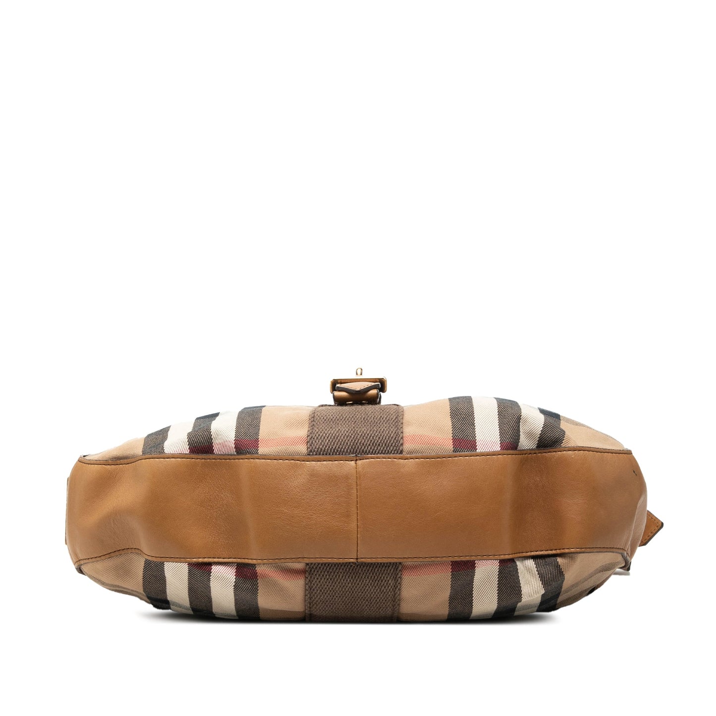 Burberry Medium House Check Canvas Ashwood Hobo
