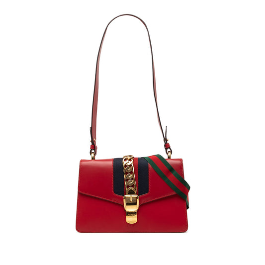 Gucci Small Calfskin Sylvie Web Satchel