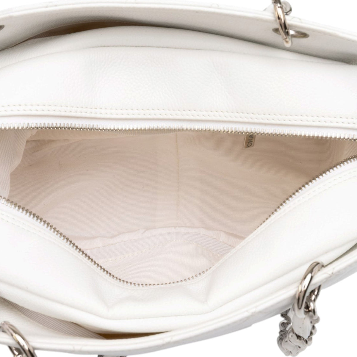 Chanel Petite Caviar Timeless Tote — White