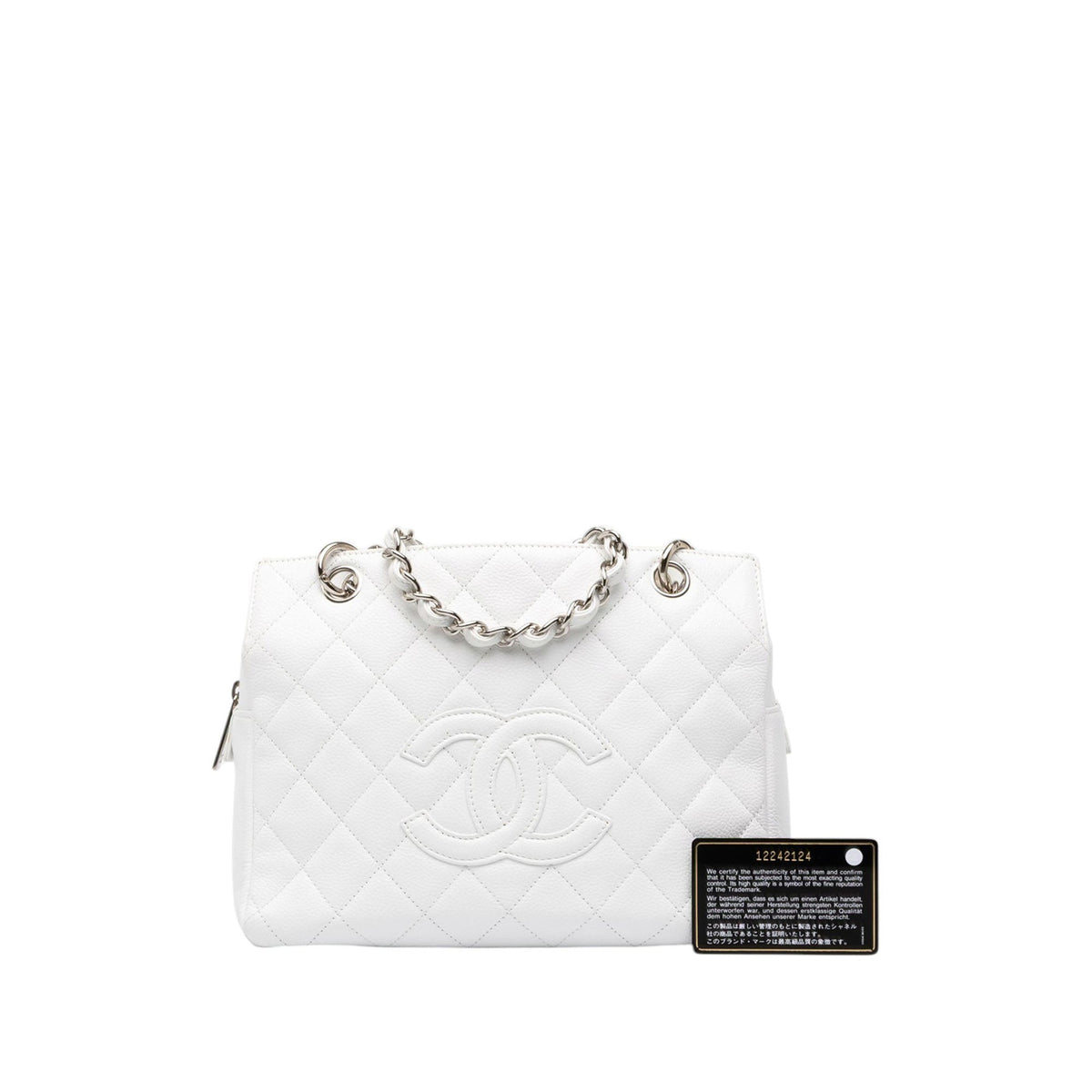 Chanel Petite Caviar Timeless Tote — White