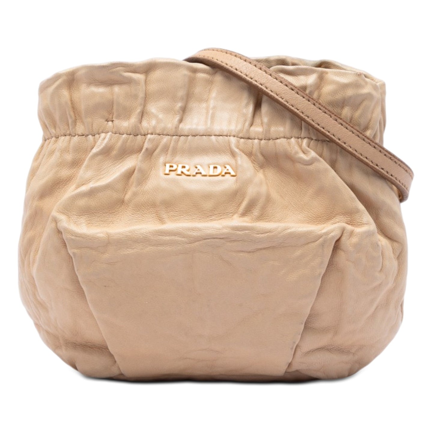 Prada Nappa Leather Antique Bucket Bag