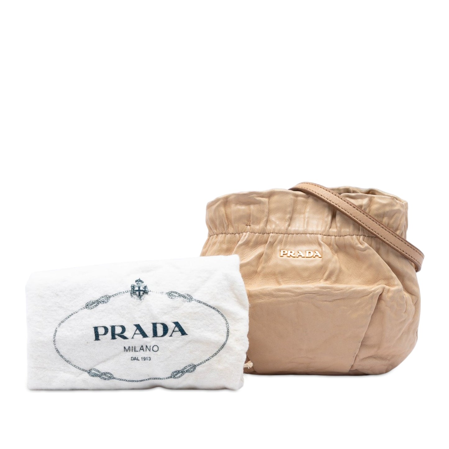 Prada Nappa Leather Antique Bucket Bag