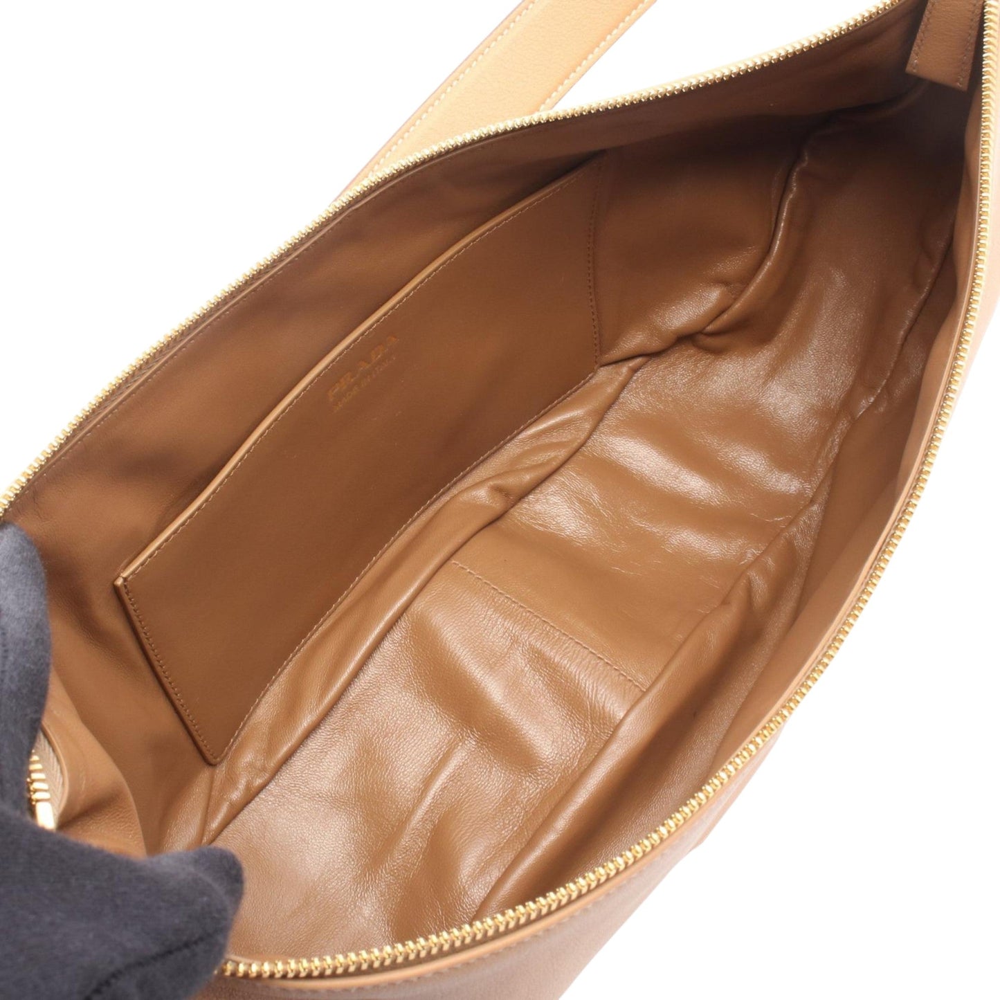 Prada Large Calfskin Demi Lune Shoulder Bag