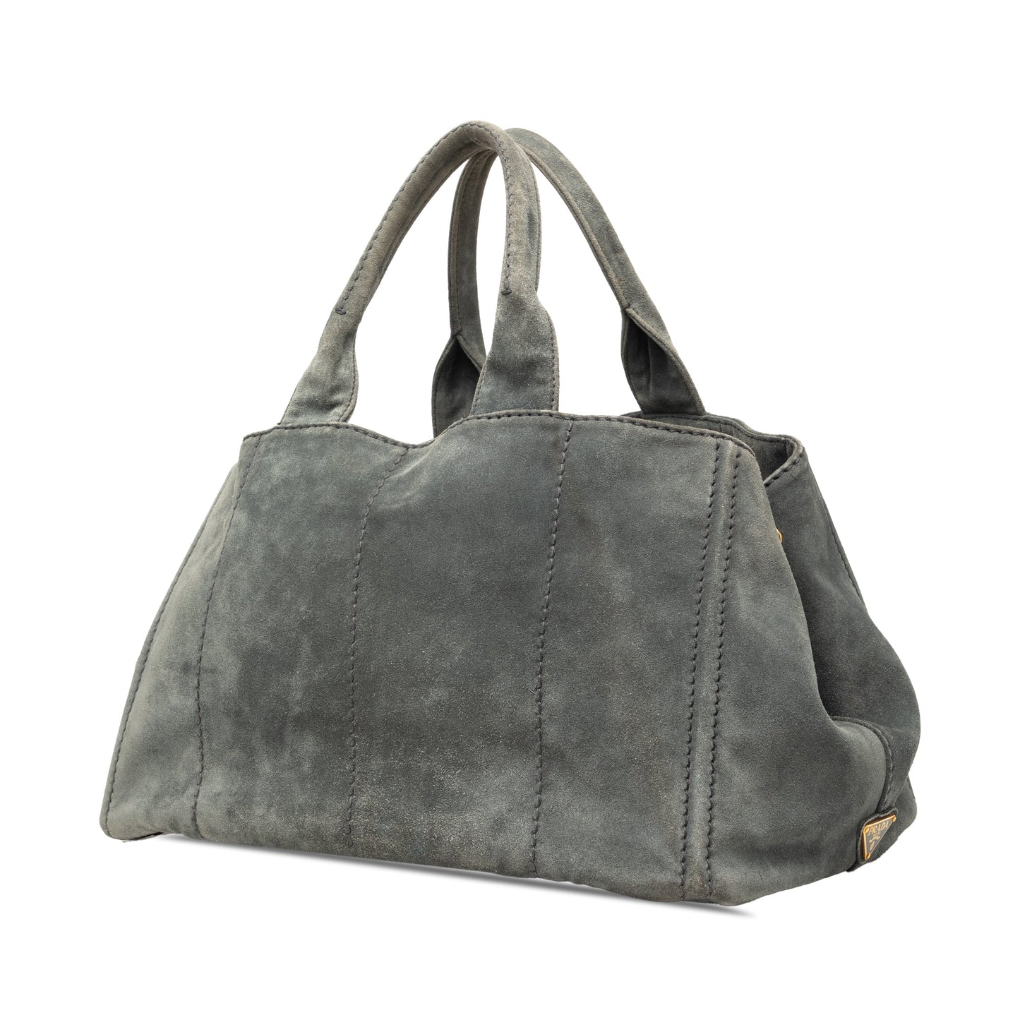 Prada Large Scamosciato Canapa Logo Satchel