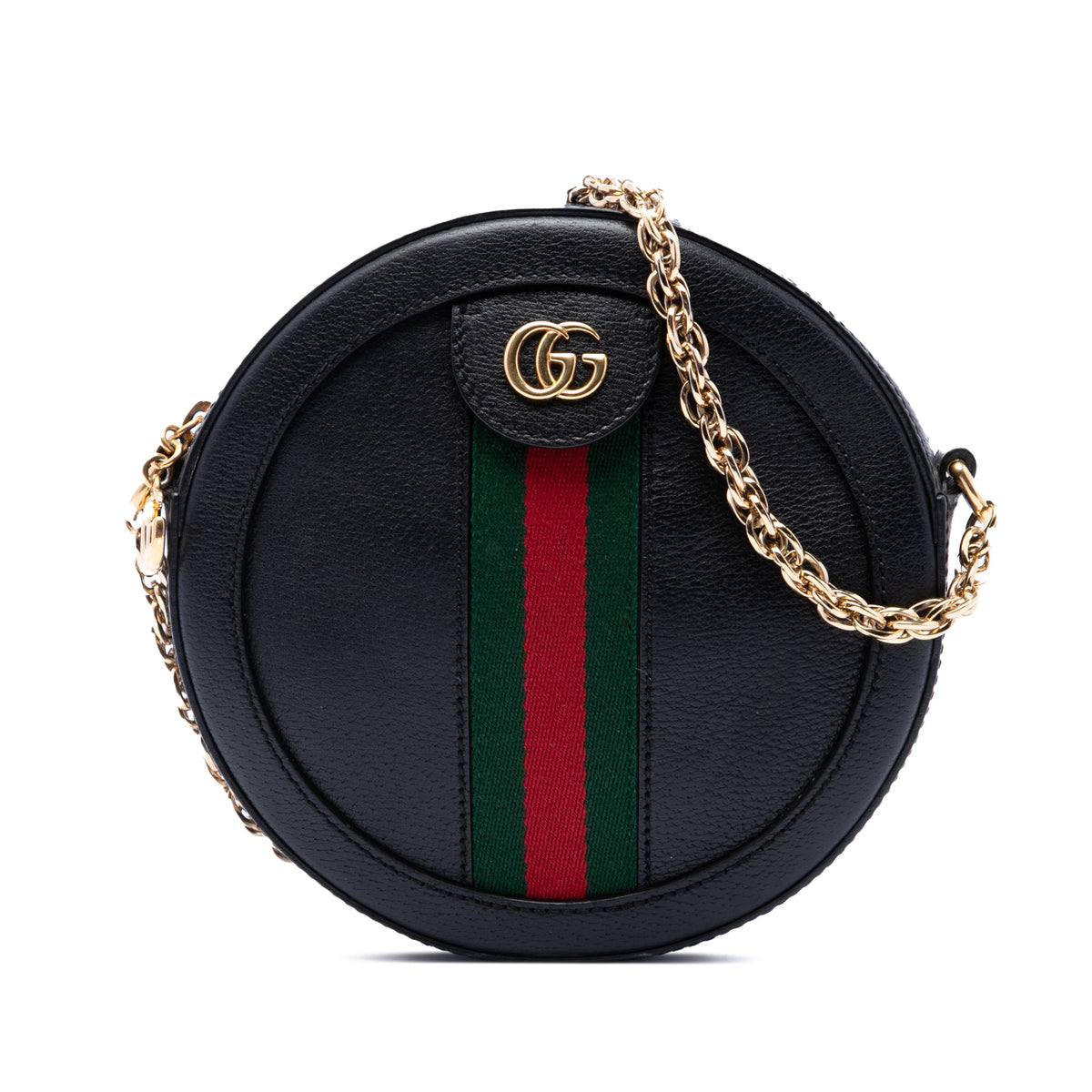 Gucci Mini Calfskin Web Ophidia Round Crossbody