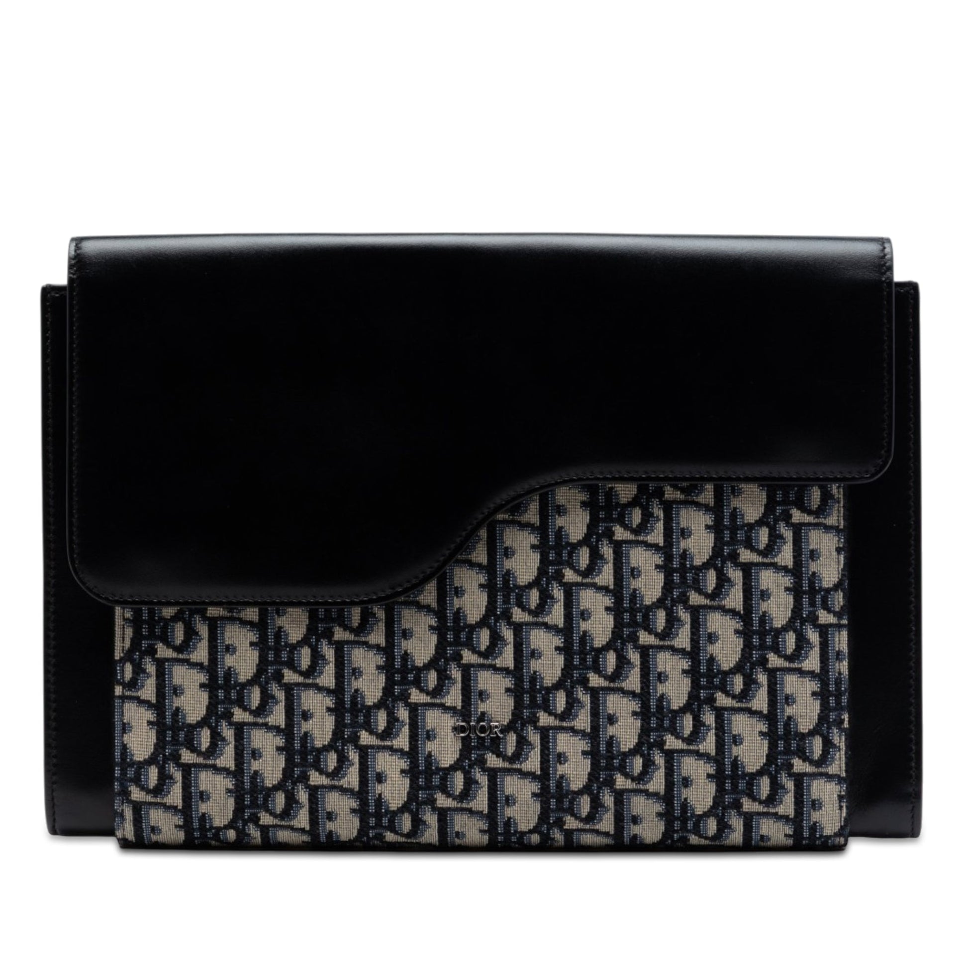 Dior Oblique Canvas and Leather Saddle Flap Portfolio Pouch