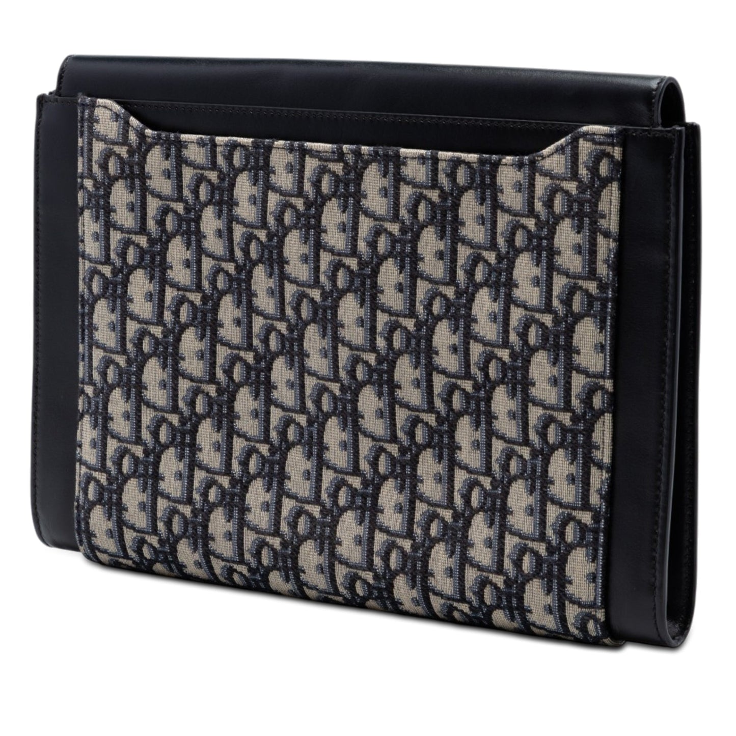 Dior Oblique Canvas and Leather Saddle Flap Portfolio Pouch