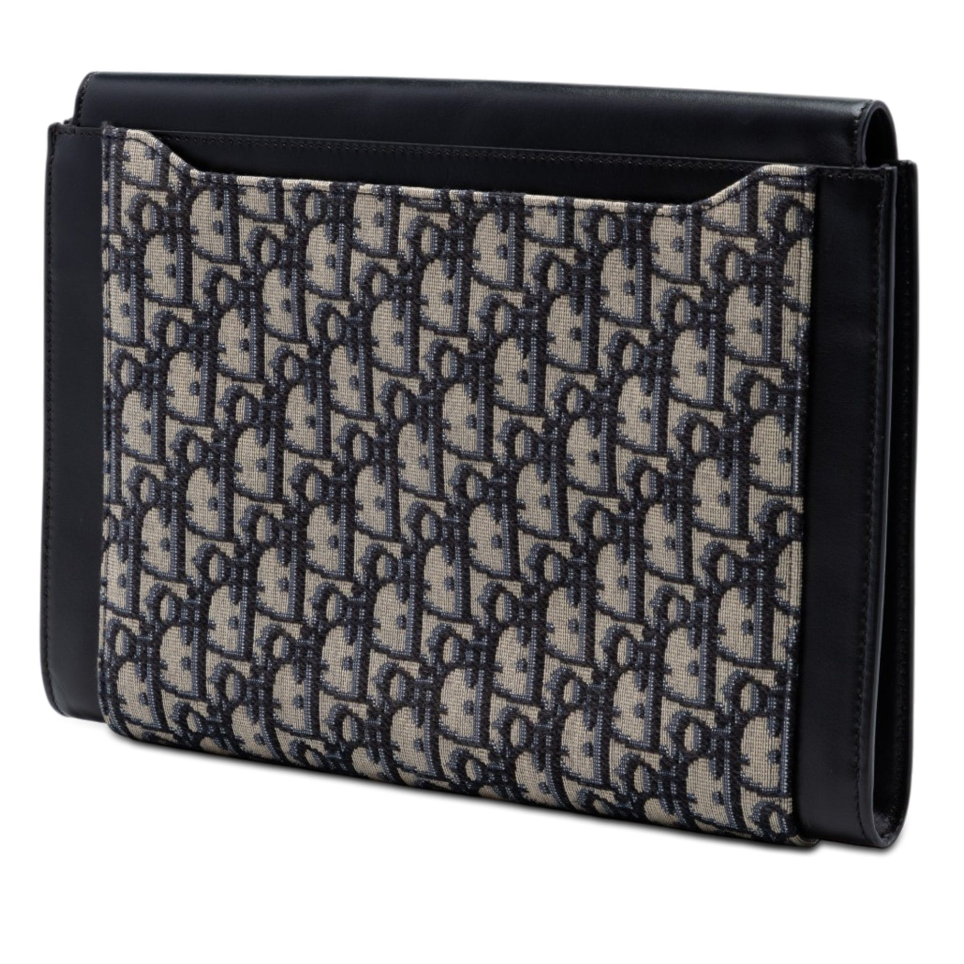 Dior Oblique Canvas and Leather Saddle Flap Portfolio Pouch