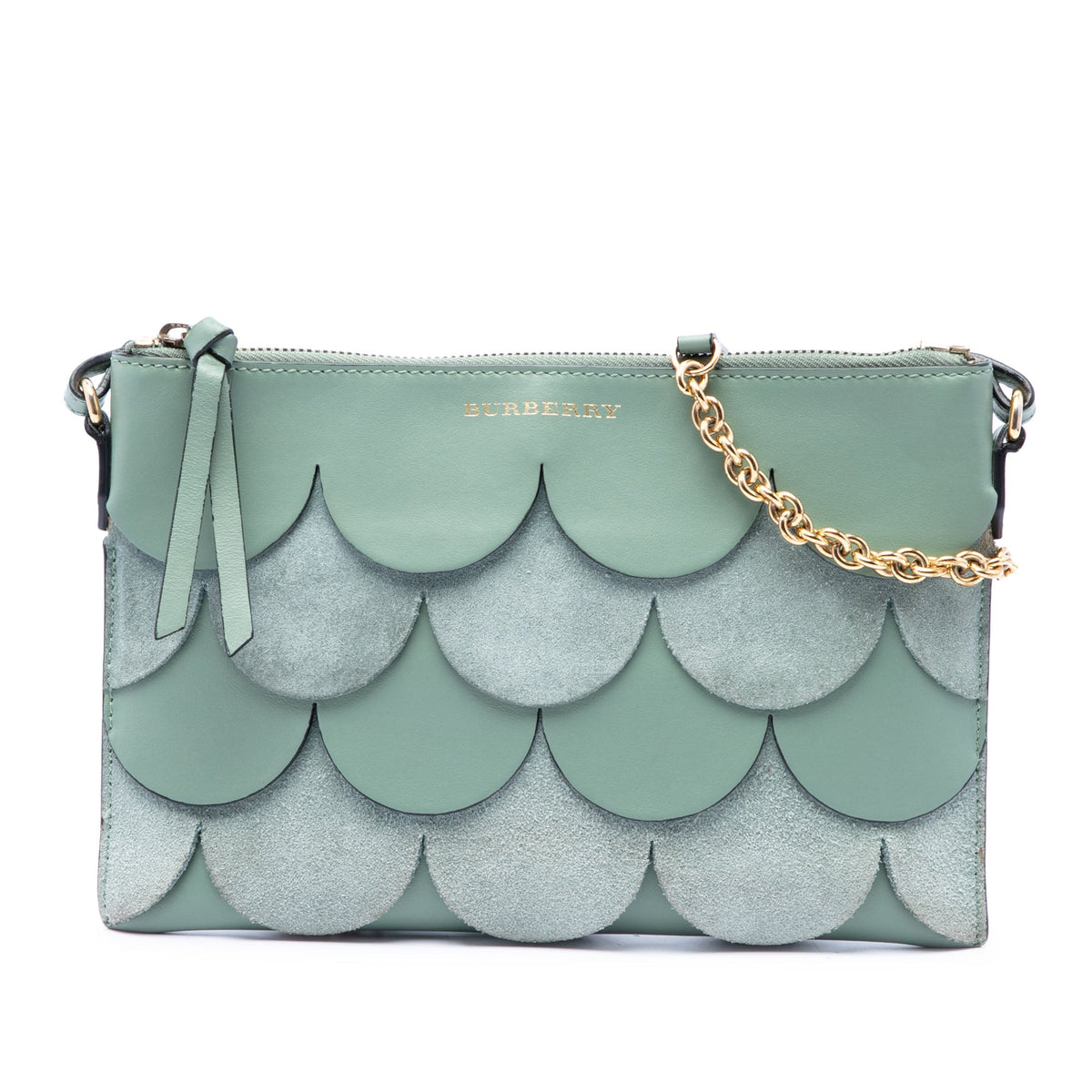 Burberry Scalloped Leather and Suede Peyton Crossbody