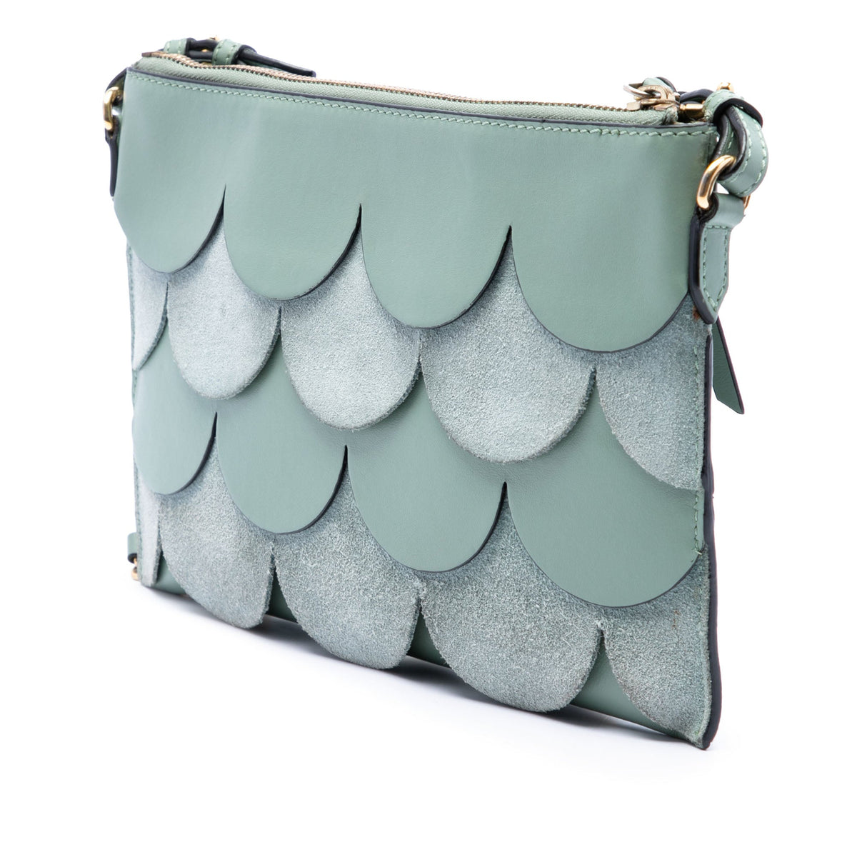 Burberry Scalloped Leather and Suede Peyton Crossbody