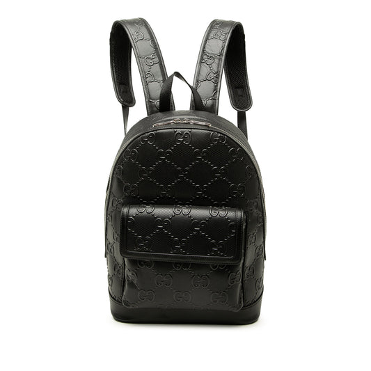 Gucci GG Embossed Calfskin Backpack — Black