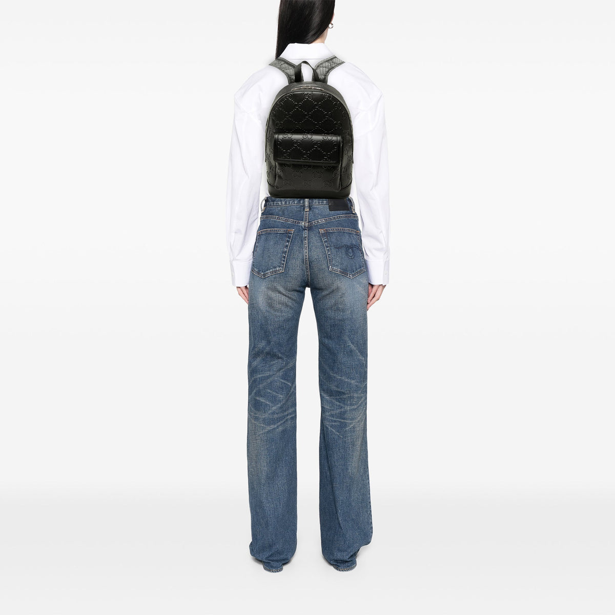 Gucci GG Embossed Calfskin Backpack — Black
