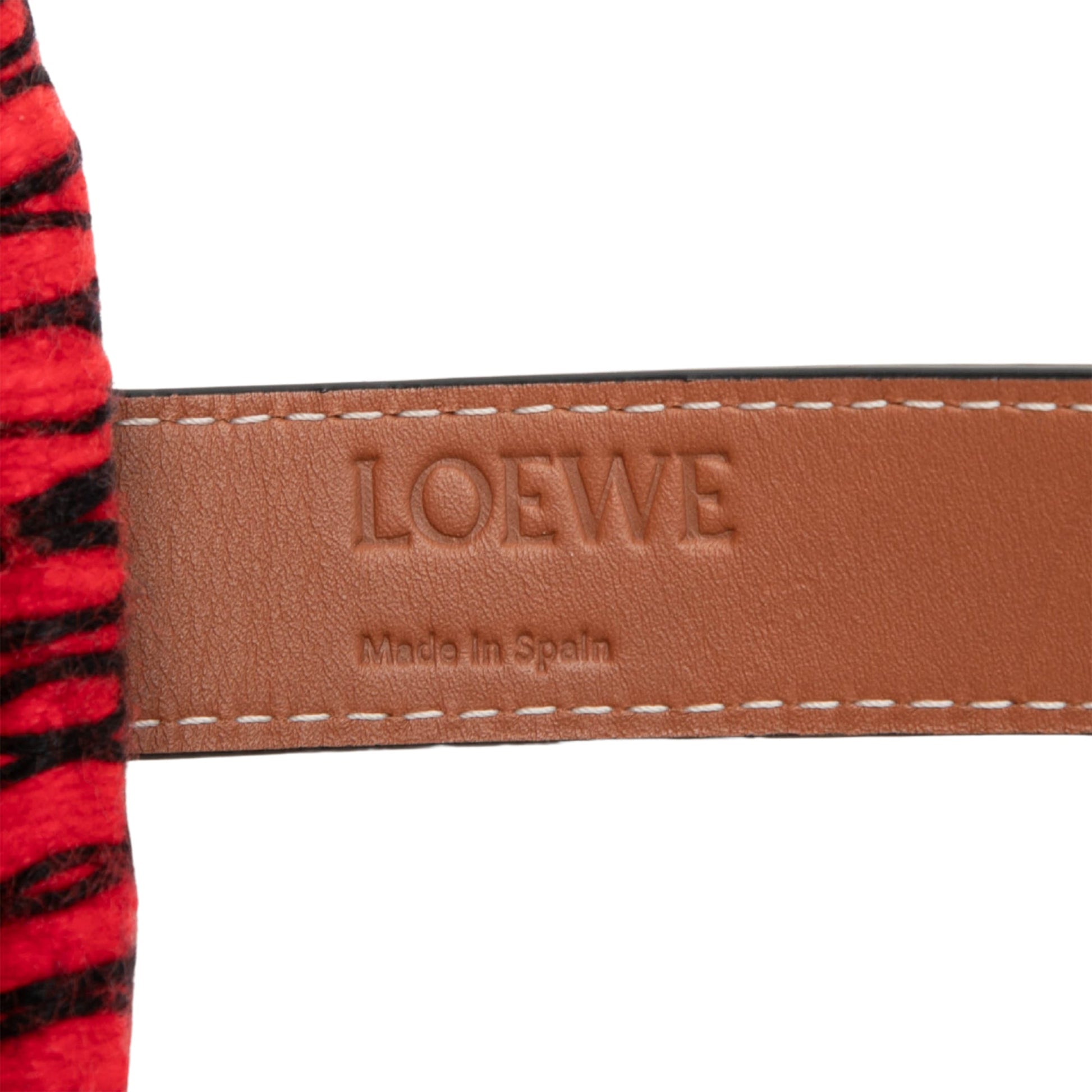 LOEWE Small Raffia Animal Embroidered Anagram Basket Tote
