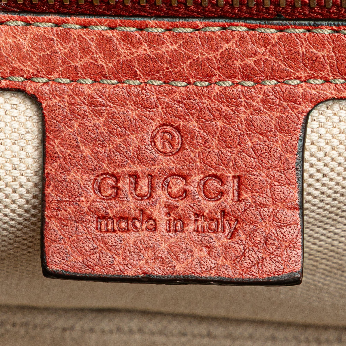 Gucci Small Leather New Bamboo Satchel — Red