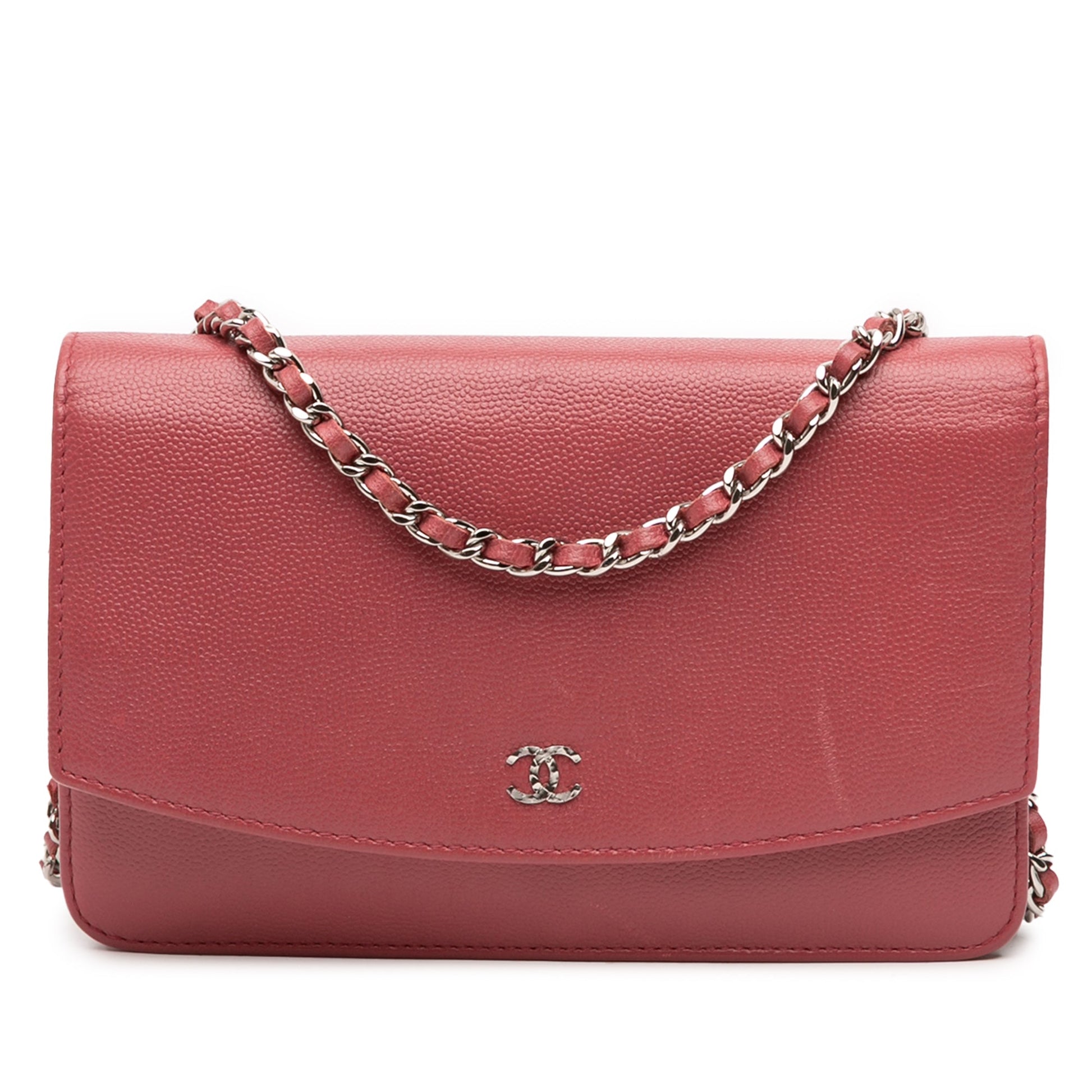 Chanel CC Caviar Sevruga Wallet On Chain