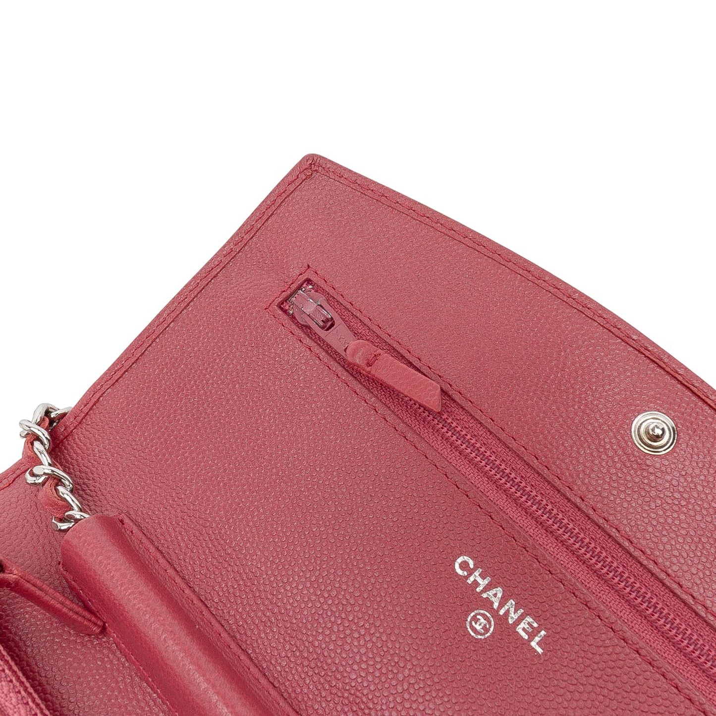 Chanel CC Caviar Sevruga Wallet On Chain