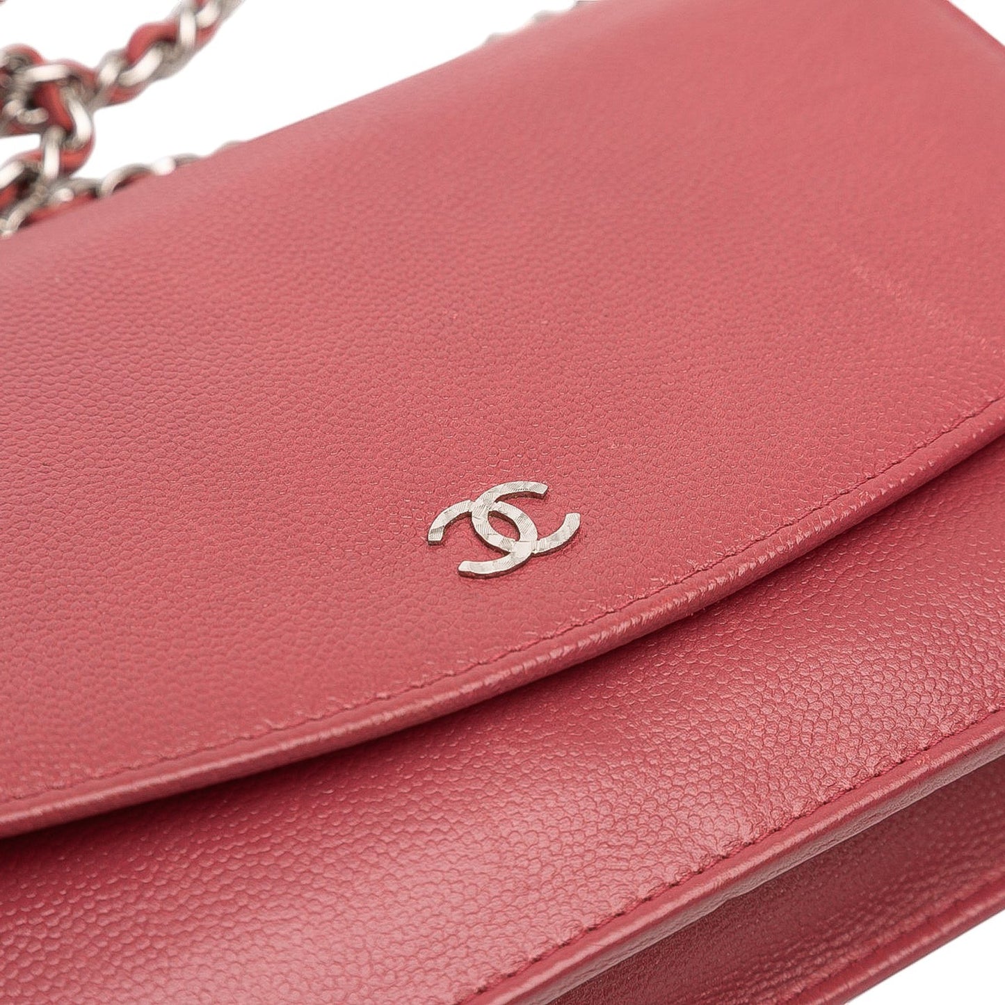 Chanel CC Caviar Sevruga Wallet On Chain