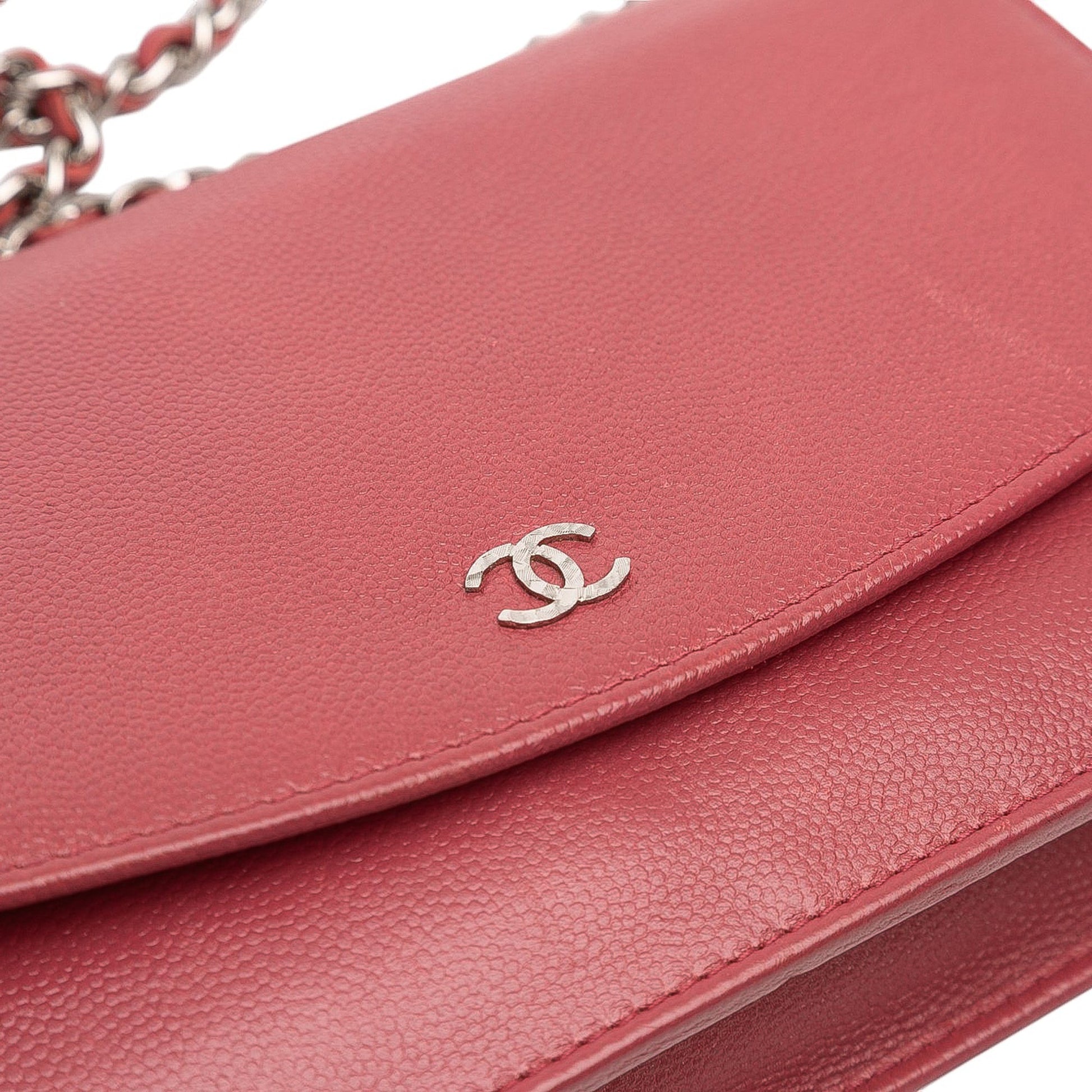 Chanel CC Caviar Sevruga Wallet On Chain