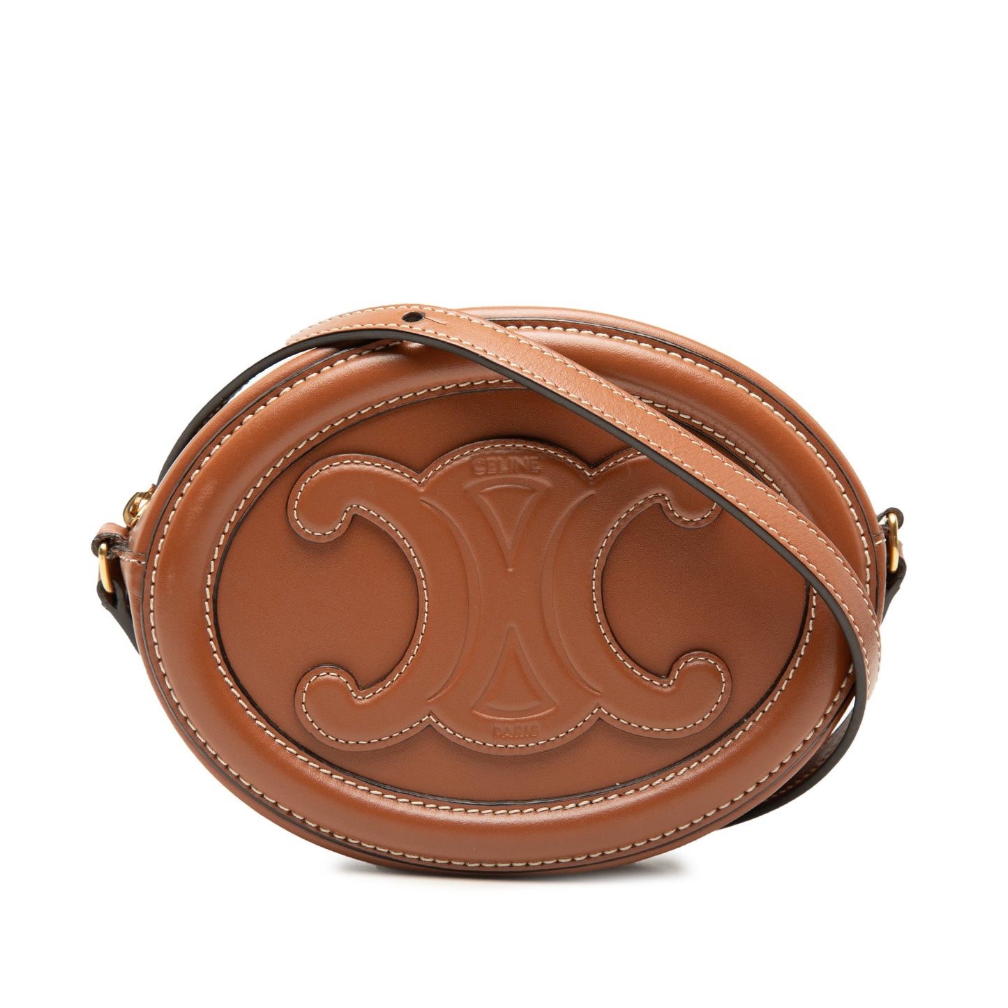 Celine Small Calfskin Cuir Triomphe Oval Crossbody